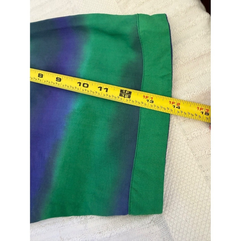 Resort Wear Womensโ Tie Dye Shirt Dress Green Purple Rayon One Size Boho Midi - Picture 15 of 16